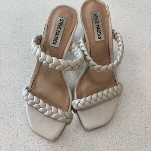 Steve Madden Women's Braided Strap Sandals - cream